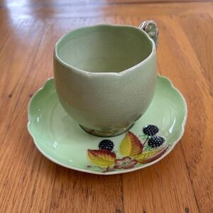 Vintage green Carlton Ware cup and saucer set